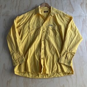 Vintage LCW Shirt Mens Large Yellow Solid Long Sleeve Button Up Casual Workwear
